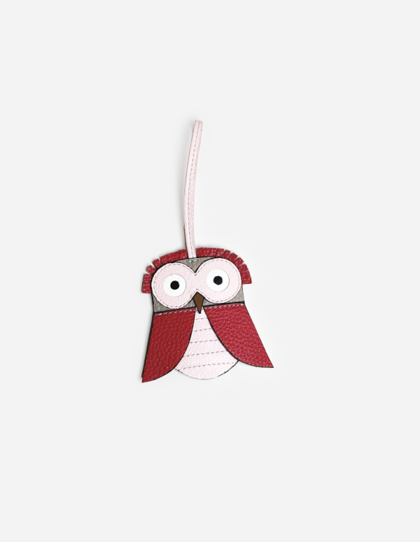 Owl Bag Charm - Red